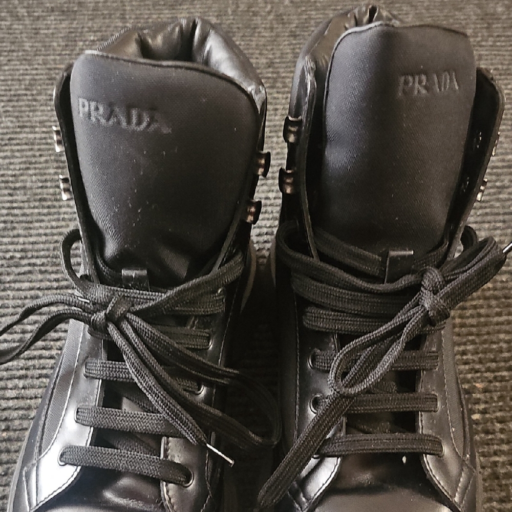 Prada Black Leather High-Tops